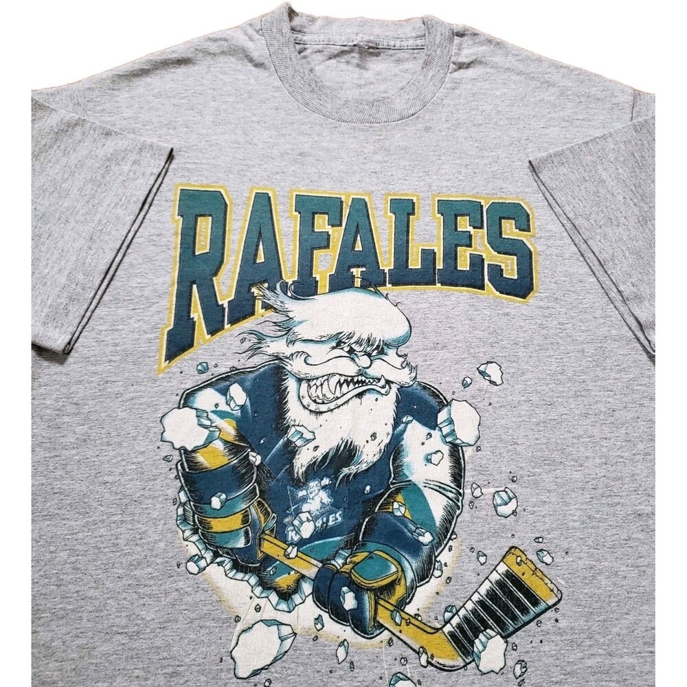 Vintage 90s Quebec Rafales Yeti Breakthrough Sz Medium Single Stitch T-Shirt
